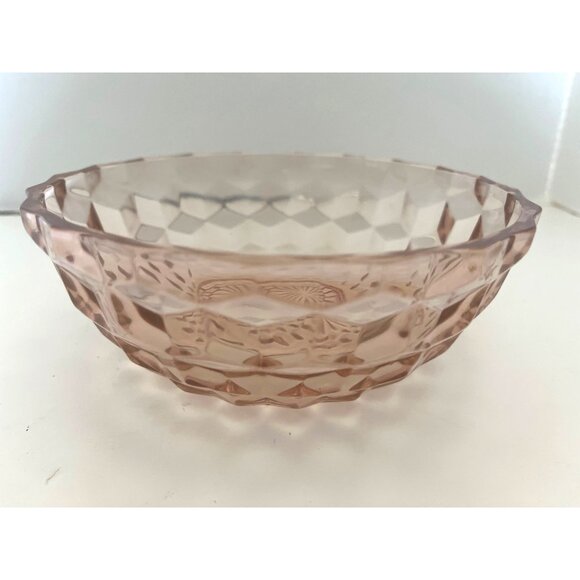 Pink Depression Glass By Jeannette Glass  Cubist Pattern 6 1/2” - Picture 5 of 5